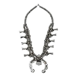Vintage Navajo Style Squash Blossom Necklace