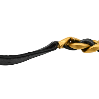 Black Leather Chain-Link Bracelet