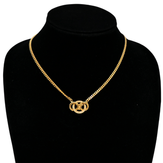 Interlocking Crystal Triomphe Pendant Necklace