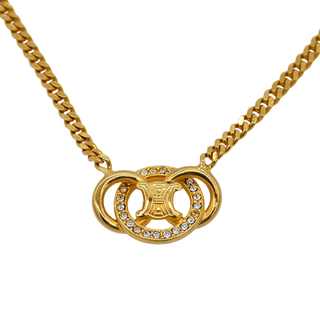 Interlocking Crystal Triomphe Pendant Necklace