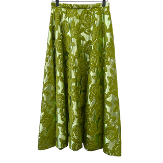 Metallic Rose Brocade Midi Skirt