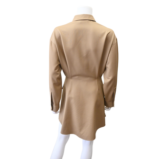 Sand Wool Mini Shirt Dress