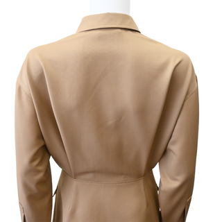 Sand Wool Mini Shirt Dress