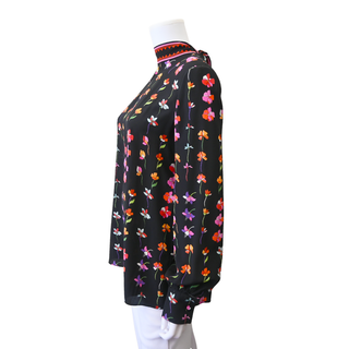 Multicolor Floral Print Silk Blouse