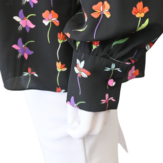 Multicolor Floral Print Silk Blouse