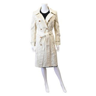 Floral Embroidered Trench Coat