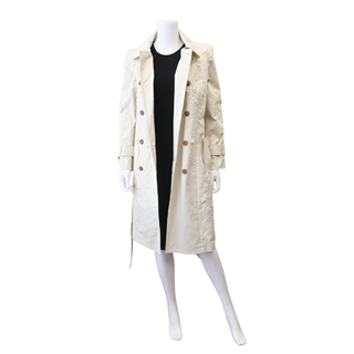 Floral Embroidered Trench Coat