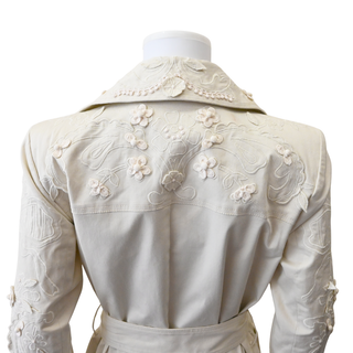 Floral Embroidered Trench Coat