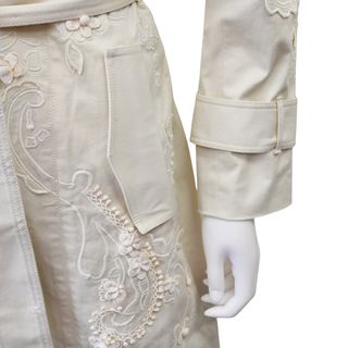 Floral Embroidered Trench Coat
