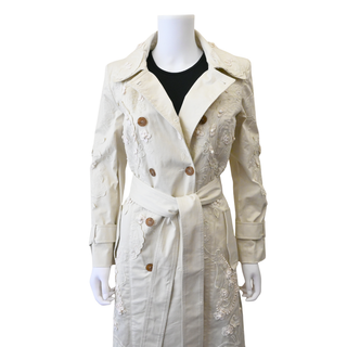 Floral Embroidered Trench Coat