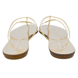 Swarovski Crystal Metallic Strappy Flat Sandals