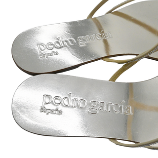 Swarovski Crystal Metallic Strappy Flat Sandals