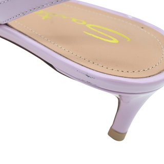 Lilac Patent Double-Buckle Slingback Kitten Heels