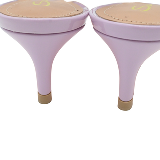 Lilac Patent Double-Buckle Slingback Kitten Heels