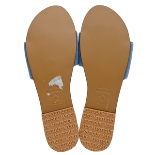 Calgary Blue Denim Crystal Embellished Sandals
