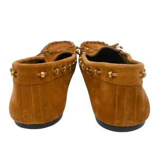Milly Embellished Whipstitched Suede Loafers