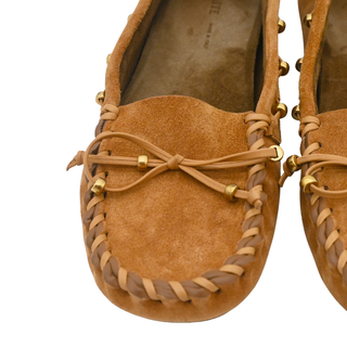 Milly Embellished Whipstitched Suede Loafers
