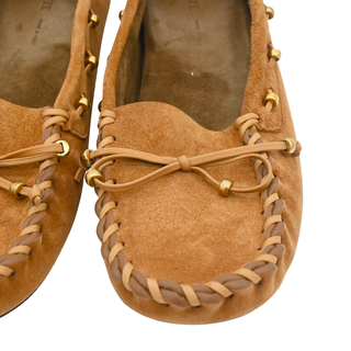 Milly Embellished Whipstitched Suede Loafers