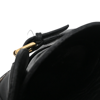 Star Trail Black Leather Monogram Platform Ankle Boots