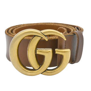 GUCCI | Marmont GG Distressed Brown Leather Belt