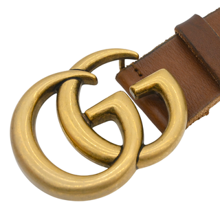 Marmont GG Distressed Brown Leather Belt