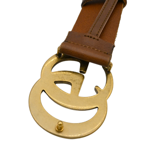 Marmont GG Distressed Brown Leather Belt