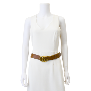 Marmont GG Distressed Brown Leather Belt