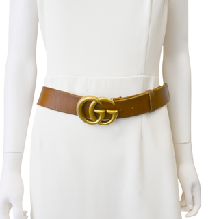 Marmont GG Distressed Brown Leather Belt