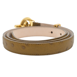 T Bar Ostrich-Embossed Leather Belt