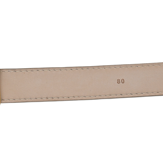 T Bar Ostrich-Embossed Leather Belt