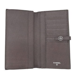 Dark Brown Leather CC Snap Continental Long Wallet