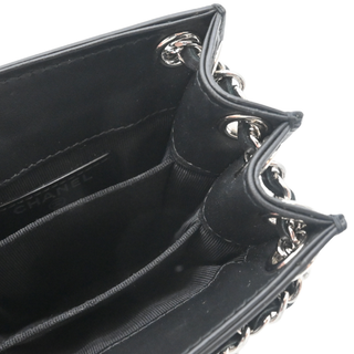 Black Patent Leather CC Chain Phone Holder