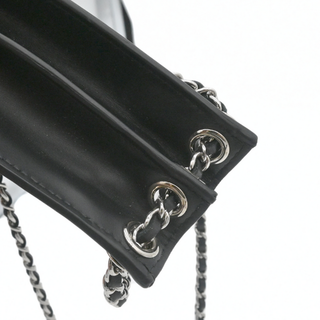 Black Patent Leather CC Chain Phone Holder