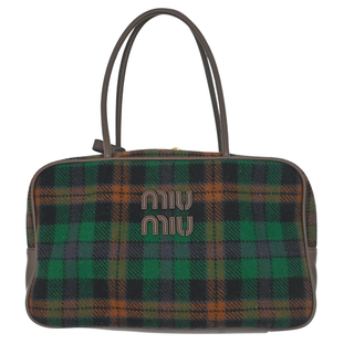 Beau Tartan Plaid Wool & Leather Top Handle Bag