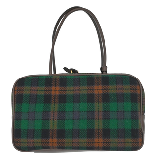 Beau Tartan Plaid Wool & Leather Top Handle Bag