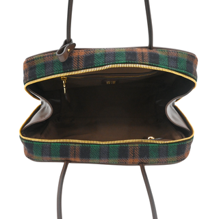 Beau Tartan Plaid Wool & Leather Top Handle Bag