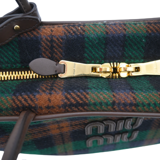 Beau Tartan Plaid Wool & Leather Top Handle Bag