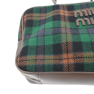 Beau Tartan Plaid Wool & Leather Top Handle Bag