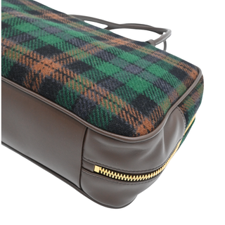 Beau Tartan Plaid Wool & Leather Top Handle Bag