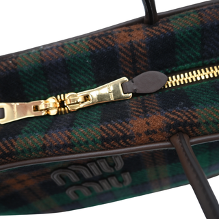 Beau Tartan Plaid Wool & Leather Top Handle Bag