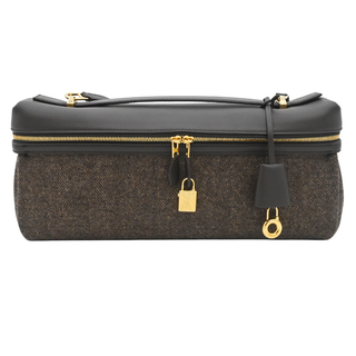 Extra Bag L27 Wish Cash Tweed Brown Leather Shoulder Crossbody Bag