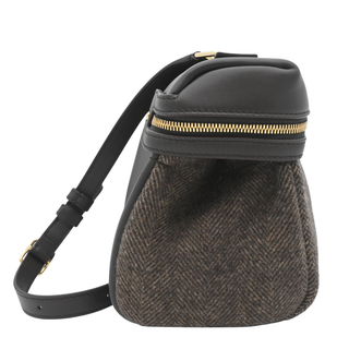 Extra Bag L27 Wish Cash Tweed Brown Leather Shoulder Crossbody Bag