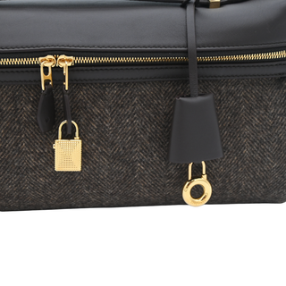 Extra Bag L27 Wish Cash Tweed Brown Leather Shoulder Crossbody Bag