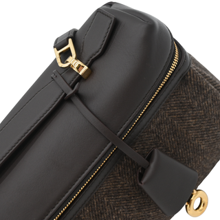 Extra Bag L27 Wish Cash Tweed Brown Leather Shoulder Crossbody Bag