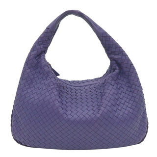 Intrecciato Purple Leather Hobo Bag