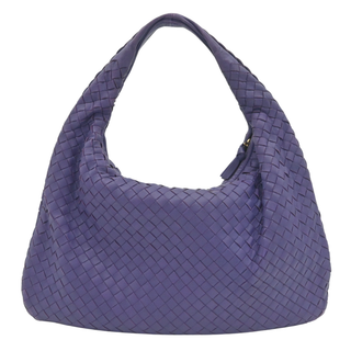 Intrecciato Purple Leather Hobo Bag