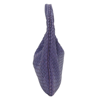 Intrecciato Purple Leather Hobo Bag