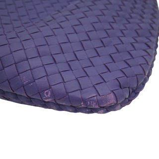 Intrecciato Purple Leather Hobo Bag