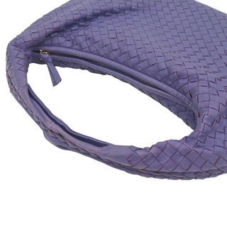 Intrecciato Purple Leather Hobo Bag