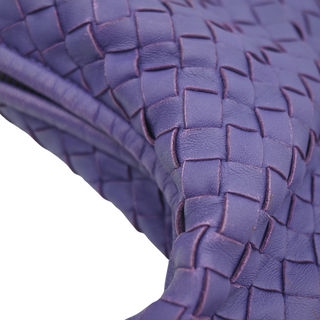 Intrecciato Purple Leather Hobo Bag